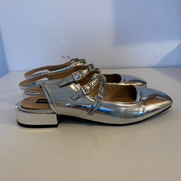 Design Lab Metallic Mary Janes Flats - Size 7 - Picture 2 of 9